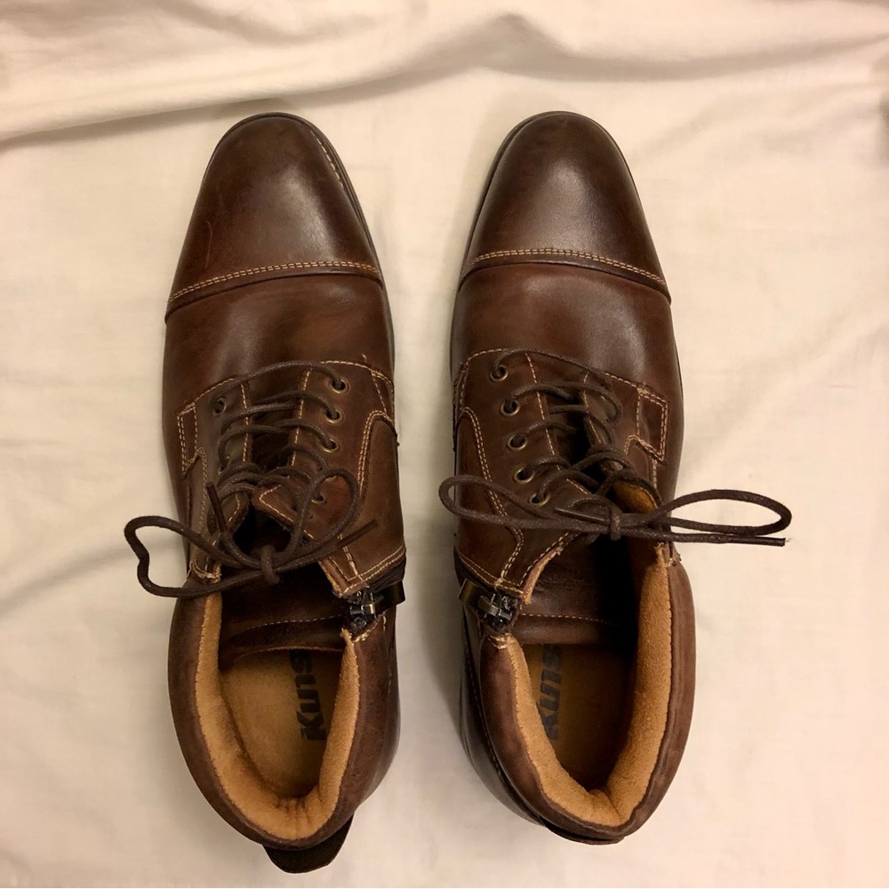 Kunsto dark brown leather boots men’s 11